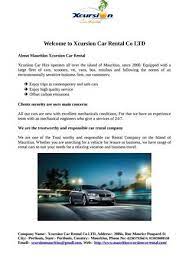 Format of business plan is available at smeda. Welcome To Xcursion Car Rental Co Ltd By Naser Poomun Issuu