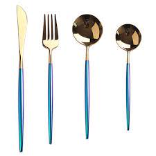 That is, from the outside in. Buy Generic 4 Piece Stainless Steel Cutlery Set Spoon Fork Fork Knife And Spoon Exquisite Western Dishes Cool Color Online Shop Home Garden On Carrefour Uae