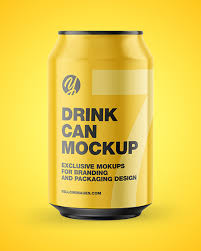 Download Glossy Drink Can Mockup In Can Mockups On Yellow Images Object Mockups PSD Mockup Templates