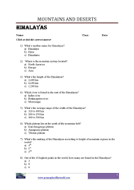 World Mountains Geograhy Worksheets For Students Geography Worksheets Social Studies Worksheets Worksheets