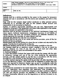 Sample Car Lease Agreement Template Car Lease Lease Agreement Business Template