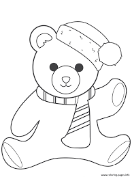 Print onto good paper or card, and fold once. Christmas Teddy Bear Coloring Pages Printable