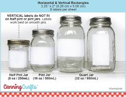 Canning Label Size Charts For Regular Wide Mouth Mason Jars Mason Jar Sizes Canning Labels Canning Jar Labels