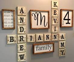 Farmhouse Scrabble Wall Decor Scrabble Wall Art Family Wall Art Scrabble Wall Decor