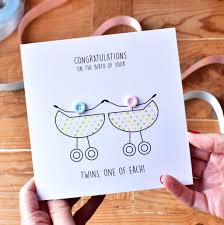 For making waves you did it congratulations! Newborn Twins Congratulations Button Card By Mrs L Cards Notonthehighstreet Com