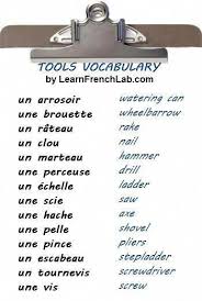 Tools In French Coursanglais Apprendreanglaisenligne French Language Lessons French Vocabulary Learn French