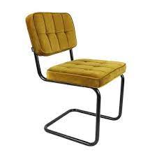 kick collection stoel velvet ivy goud okergeel stoelen eetkamerstoelen stoel okergeel