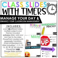 Distance Learning Class Slides With Timers Classroom Management In 2020 Classroom Management Math Fact Practice Classroom Management Tool