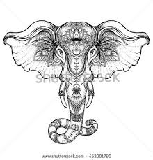 Tribal Elephant Coloring Pages Beautiful Hand Drawn Tribal Style Elephant Coloring Book Design With Elephant Tattoos Indian Elephant Tattoo Animal Tattoos
