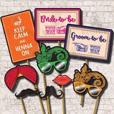 Sangeet Mehndi Night Photo Props Set Of 16 Indian Etsy Mehndi Night Wedding Photo Booth Props Pre Wedding Party