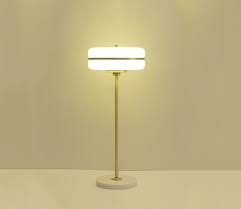 Table lamp with acrylic shade and heavy marble base by harvey guzzini, designed during the 1970s. Brass Marble Base Table Lamp With Acrylic Shade
