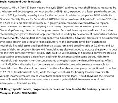 Guidelines on the establishment of new entities in the malaysia international islamic financial centre (mifc). Solved Topic Household Debt In Malaysia Kuala Lumpur Ap Chegg Com