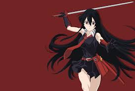Share the best gifs now >>> Hd Wallpaper Akame Ga Kill Anime Girls Sword One Person Red Front View Wallpaper Flare