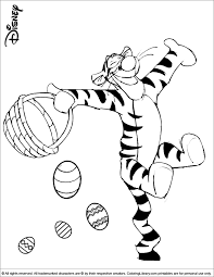 Cute Tigger Easter Coloring Page Happy Easter Pictures Coloring Pages Easter Coloring Pages