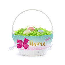 Gift baskets are perfect for welcoming pets and babies, celebrating holidays and special events, and sending get well vibes to friends and family. Jojo Siwa Personalized White Woven Spring Easter Basket With Custom Name Printed In Gold Letters With Collapsible Handle For Egg Hunt Or Book Toy Storage Walmart Com Walmart Com
