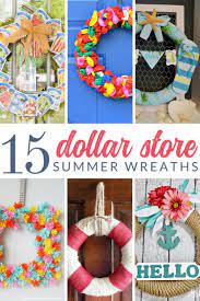15 Beautiful Summer Wreaths Made From Dollar Store Supplies Summer Wreath Diy Diy Summer Decor Door Wreaths Diy