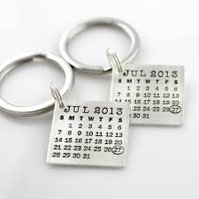 His And Hers Mark Your Calendar Keychains Sterling Silver Calendar Keychain Save The Date On Etsy 171 00 Calendar Keychain Silver Keychain Hand Stamped
