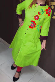 Shop exclusive offers · free to join · shop designer brands Semi Cotton Semi Stitched Kurti In Lemon Green Colour
