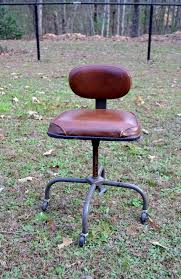 Sale Vintage Desk Chair Metal Cramer Brown Vinyl Rolling Etsy Vintage Desk Chair Metal Chairs Vintage Office Chair