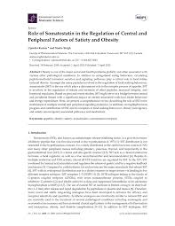 Pdf Role Of Somatostatin In The Regulation Of Central And Peripheral Factors Of Satiety And Obesity
