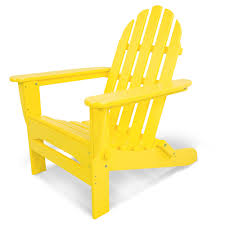 Polywood Classic Folding Patio Adirondack Chair Yellow Polywood Adirondack Chairs Folding Adirondack Chairs Adirondack Chairs Patio