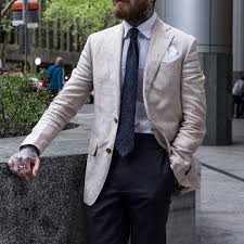 Men's street fashion & style. Oscarhunt Linen Jackets Are A Great Addition To Your Summer Work Week Wardrob Linen Beige Jacket Mens Jackets Men Fashion Street Style Boy Menswear