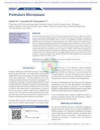 As well as relying on your healthcare team for. Pdf Premature Menopause