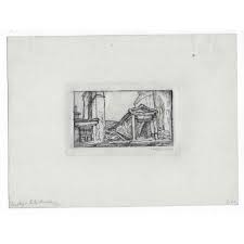 1930s George Picken Latin Quarter Paris Rooftop Etching