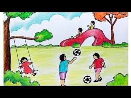 Maybe you would like to learn more about one of these? How To Draw A Scenery Of Children S Park Easy Simple Drawing Of Children Playing In The Park Youtube Easy Drawings Drawing For Kids Art Drawings For Kids