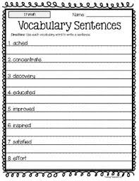 3rd Grade Wonders Vocabulary Sentences Units 1 6 Vocabulary Sentences Reading Street 2nd Grade Reading