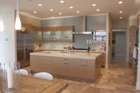 Above the island are the chancellor chandeliers by currey & co. Modern White Oak Kitchen Cabinets Novocom Top
