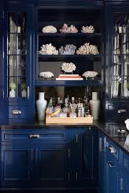 Our High Gloss Blue Butler S Pantry Before And After The Zhush Beautiful Kitchen Cabinets Beach House Decor Blue Kitchens