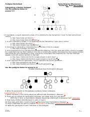 100%(3)100% found this document useful (3 votes). Pedigree Worksheet Briannav 1 Docx Pedigree Worksheet Name Brianna Villavicencio Period 4th Date Interpreting A Human Pedigree Use The Pedigree Course Hero