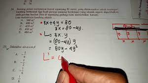 Check spelling or type a new query. Pembahasan Soal Un Matematika Sma 2017 No 24 Soal Cerita Aplikasi Turunan Menentukan Luas Maksimum Youtube