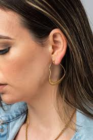 Heart Hoops Earrings|gold Heart Shaped Hoops|minimalist Earrings|open Heart  Earrings|valentine Heart Earrings Gold Heart Hoops|gift for Her