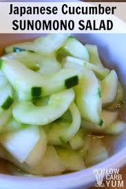 This Japanese Cucumber Sunomono Salad Is Made With Rice Vinegar Soy Sauce And Ginger It S A Great Change From Th Sunomono Salad Sunomono Asian Cucumber Salad