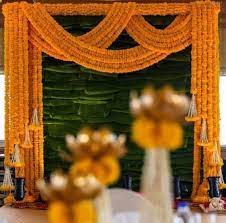 Wholesale Artificial Orange Marigold Flower Garlands Indian Wedding Decoration Flower Garland Bulk Garlands For Wall Decor Marigold Garlands Wedding Flower Decorations Indian Wedding Decorations Wedding Backdrop Decorations