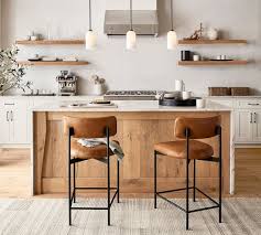 Maison Leather Bar Counter Stools Pottery Barn