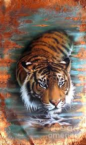 copper tiger ii by sandi baker in 2020 big cats art tiger painting tiger pictures