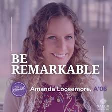 𝗕𝗲 𝗥𝗲𝗺𝗮𝗿𝗸𝗮𝗯𝗹𝗲: 𝗠𝗲𝗲𝘁 𝗔𝗺𝗮𝗻𝗱𝗮 𝗟𝗼𝗼𝘀𝗲𝗺𝗼𝗿𝗲,  𝗔'𝟬𝟲! After Salem Academy, Amanda attended the University of North  Carolina in Chapel Hill, majoring in Information Science. She then earned  her MBA at North Carolina State