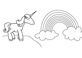 Ausmalbild Marchen Einhorn Und Regenbogen Kostenlos Ausdrucken