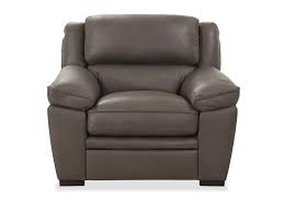 Weight limit is 300 lbs. Casual Leather Chair In Charcoal Mathis Brothers Furniture