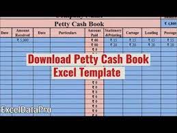 Download Free And Easy To Use Petty Cash Book Ms Excel Template For Easy Maintenance Of Daily Expenses For Any Busines Excel Template Excel Templates Templates