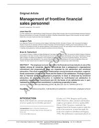 Use our career interest test report to get your career on track and keep it there. Pdf Managment Of Front Line Financial Sales Personnel