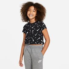 Girl`s graphic print t shirt & shorts 2 piece set. Girls Clothing Nike Gb