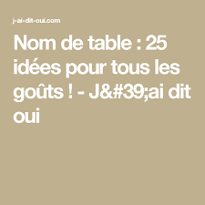 Nom De Table 25 Idees Pour Tous Les Gouts J Ai Dit Oui Noms De Tables Idee Nom De Table Mariage Nom De Table Mariage