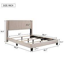 Inclake Queen Size Platform Bed Wood