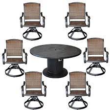 Patio Grill Dining Table Set Aluminum Santa Clara Swivel Rocker Wicker Chairs Elisabet In 2021 Outdoor Chaise Lounge Chair Garden Furniture Chairs Patio Dining Chairs