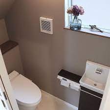 収納スペース 階段下トイレ 紫陽花ドライ フラワーベース ikea などのインテリア実例 2019 07 13 20 28 53 roomclip ルームクリップ トイレのデザイン トイレのアイデア トイレ 壁紙 おしゃれ