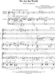 Usa For Africa We Are The World Arr Roger Emerson Satb Choir Piano Singer Pro Choral Sheet Music In Eb Major Download Print Sheet Music Choral Sheet Music Choir